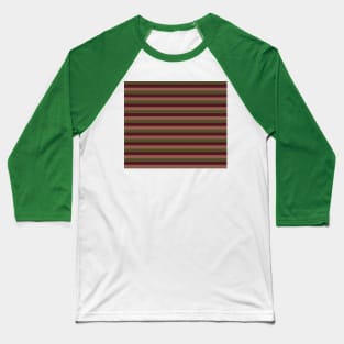 Red / Green "Fabric" lines pattern Baseball T-Shirt